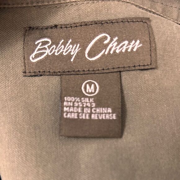 Bobby Chan Silk Olive Green Shirt - Picture 5 of 6